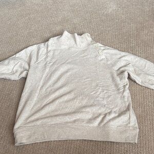 J. Crew Light Gray Turtleneck Sweater with Button Accents